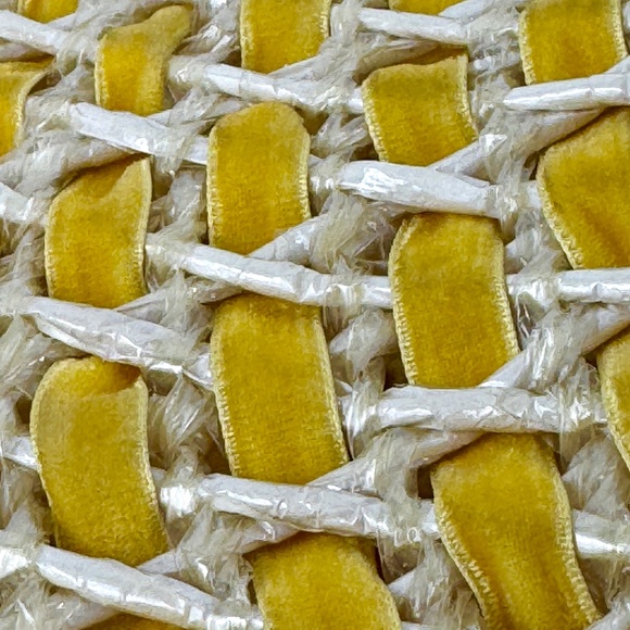 Vintage 70s straw and velvet woven purse, summer, vacation accessory - Picture 9 of 10